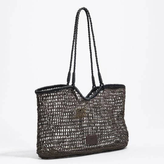 Zdjęcie produktu Torba shopper duża sztuczna rafia czekoladowa BIMBA Y LOLA CHOCOLATE