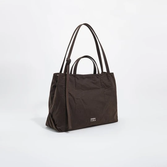 Zdjęcie produktu Torba shopper duża woskowane wykończenie ciemnobrązowa BIMBA Y LOLA DARK BROWN