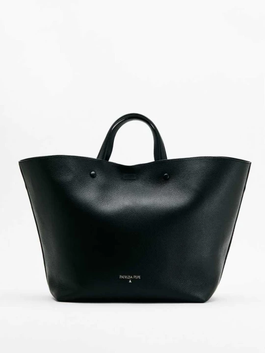 Zdjęcie produktu Torba shopper (IN)COMPLETE ze skóry Patrizia Pepe czarny