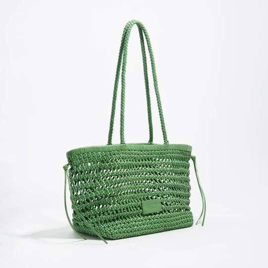 Zdjęcie produktu Torba shopper pleciona duża skóra szmaragdowa BIMBA Y LOLA EMERALD