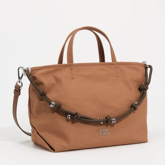 Zdjęcie produktu Torba shopper średnia bawełna jasnobrązowa BIMBA Y LOLA LIGHT BROWN