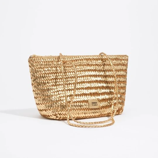 Zdjęcie produktu Torba shopper średnia skóra pleciona złota BIMBA Y LOLA