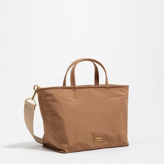 Zdjęcie produktu Torba shopper średniej wielkości gabardyna orzechowa BIMBA Y LOLA