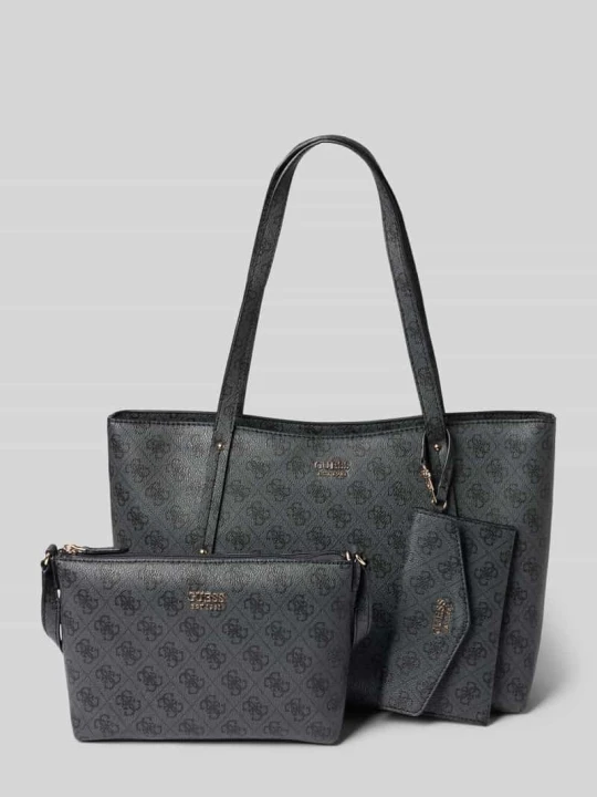 Zdjęcie produktu Torba shopper w zestawie z kosmetyczką i portfelem Guess Czarny