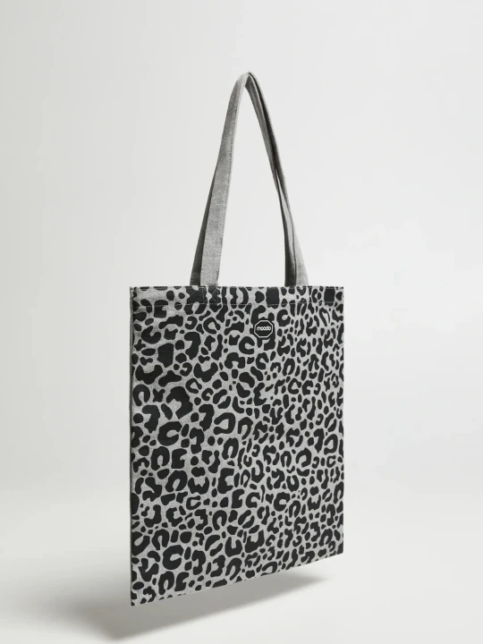Zdjęcie produktu Torba shopper w zwierzęcy wzór szara Moodo
