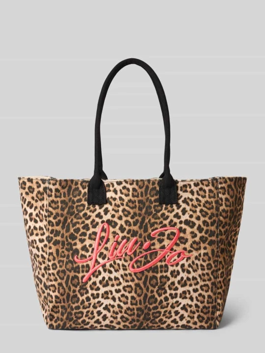 Zdjęcie produktu Torba shopper we wzorze na całej powierzchni z wyhaftowanym logo Liu Jo Średniobrązowy