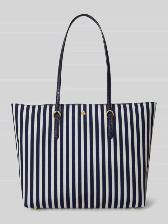 Zdjęcie produktu torba shopper z aplikacją z logo Lauren Ralph Lauren Ciemnoniebieski