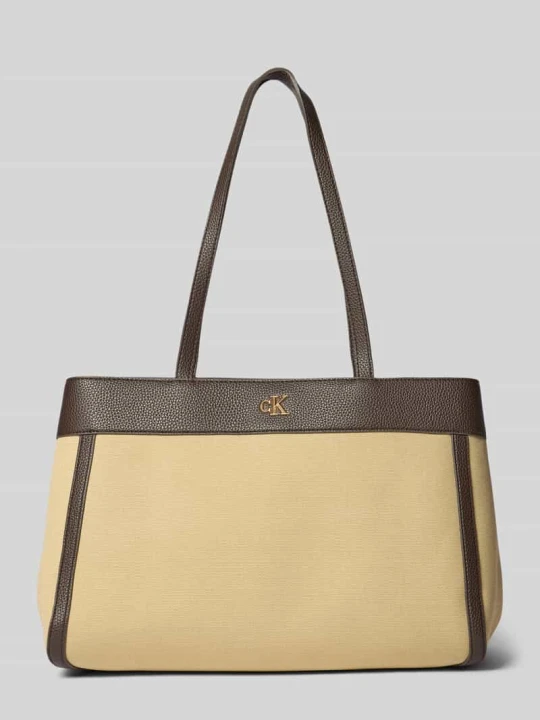 Zdjęcie produktu Torba shopper z bawełnianego płótna Calvin Klein Beżowy