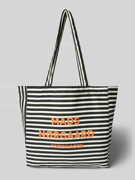 Zdjęcie produktu Torba shopper z bawełny z logo model 'Boutiqno Athene' Mads Nørgaard Czarny