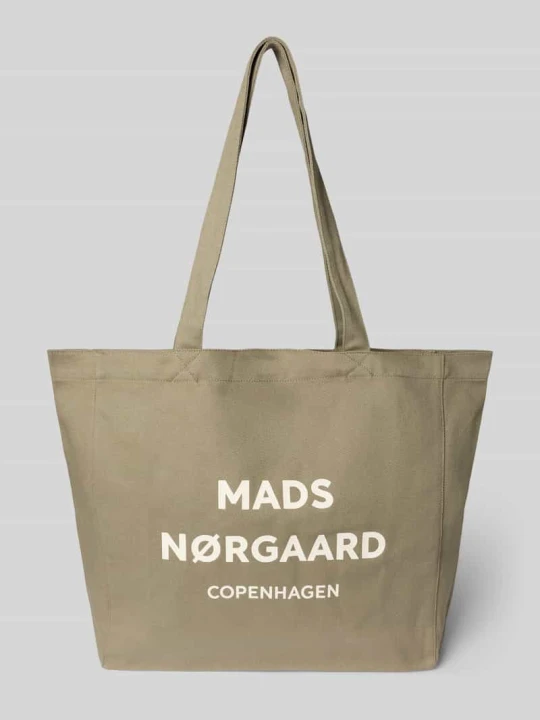 Zdjęcie produktu Torba shopper z bawełny z logo model „Boutique Athene” Mads Nørgaard Khaki