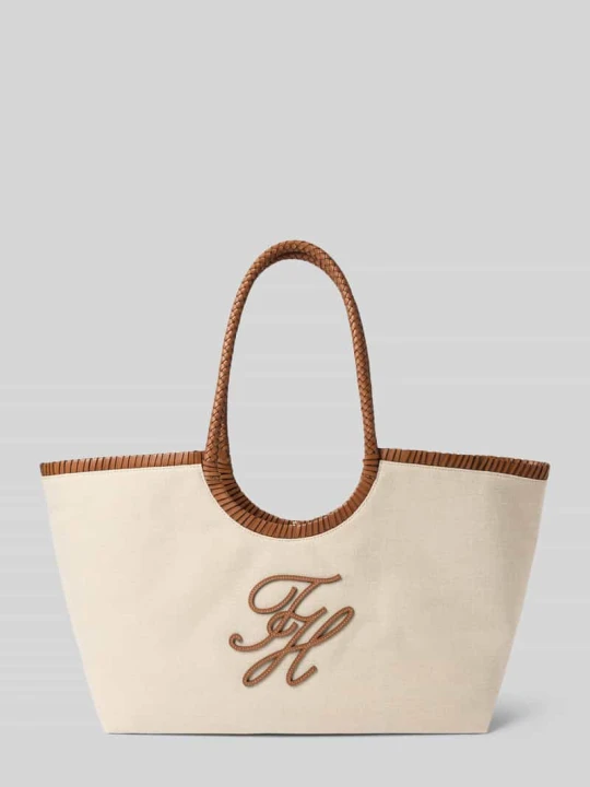 Zdjęcie produktu Torba shopper z czystego lnu Tommy Hilfiger Piaskowy