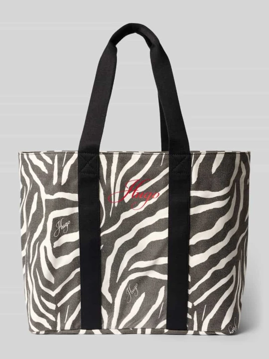 Zdjęcie produktu Torba shopper z czystej bawełny model 'BECKY ZE_TOTE' Hugo Czarny