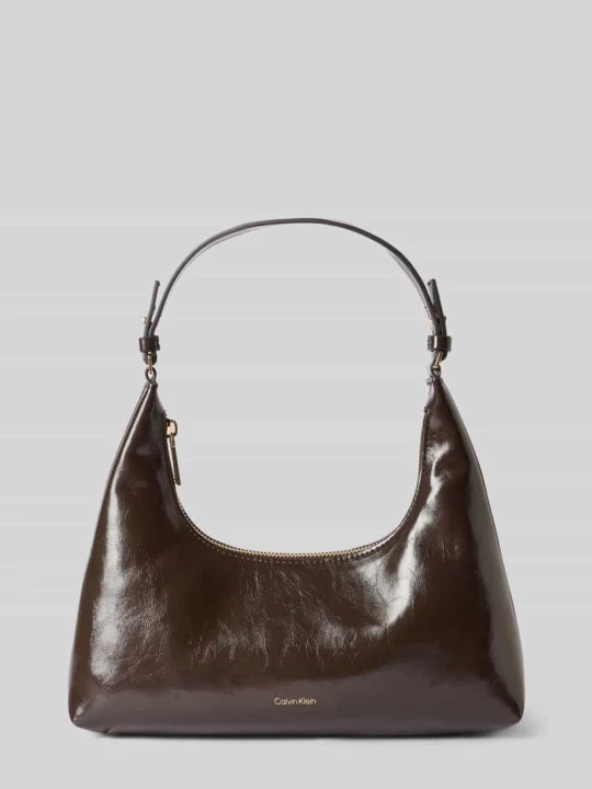 Zdjęcie produktu Torba shopper z Detal z logo Calvin Klein Ciemnobrązowy