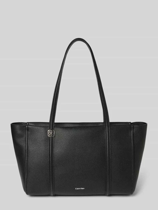 Zdjęcie produktu Torba shopper z Detal z logo Calvin Klein Czarny