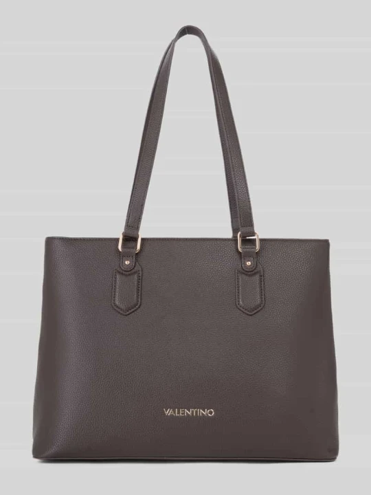 Zdjęcie produktu torba shopper z detal z logo model 'BRIXTON' VALENTINO BAGS Ciemnobrązowy