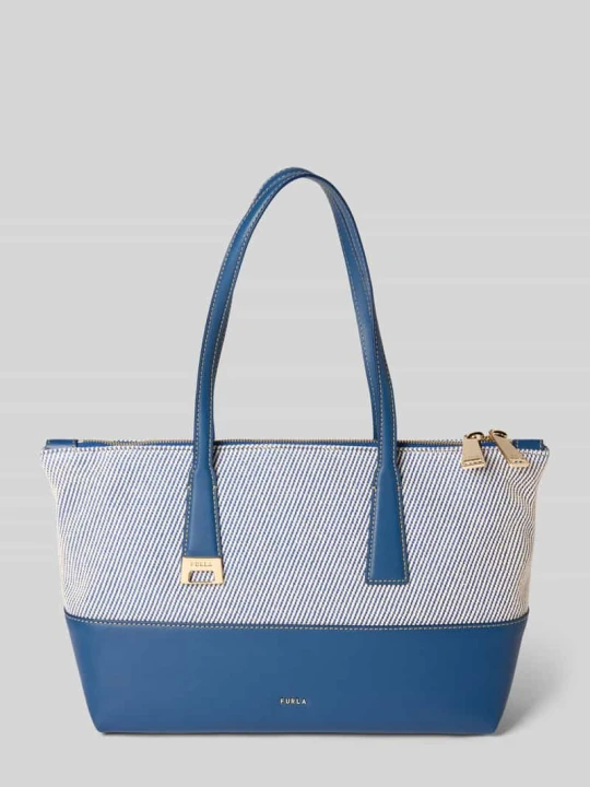 Zdjęcie produktu Torba shopper z detal z logo model 'OLIVIA' Furla Jeansowy niebieski
