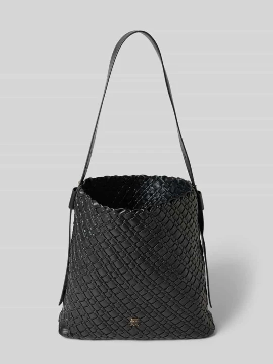Zdjęcie produktu Torba shopper z grubym tkanym wzorem Tommy Hilfiger Czarny