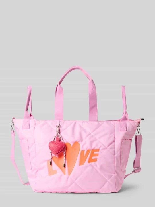 Zdjęcie produktu Torba shopper z haftem model „Love” Miss Goodlife Różowy