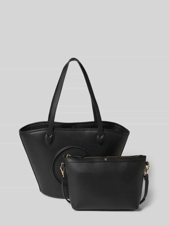 Zdjęcie produktu Torba shopper z materiału skóropodobnego model „Covent” VALENTINO BAGS Czarny