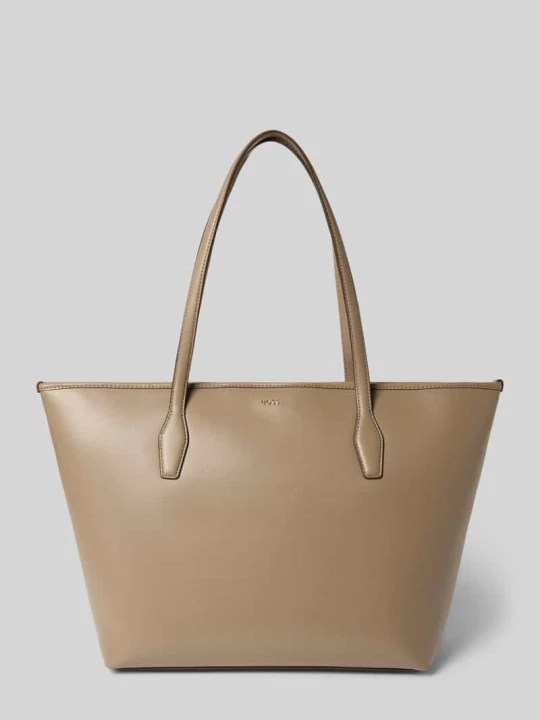 Zdjęcie produktu torba shopper z materiał skóropodobny model 'SANDY' Boss Beżowy