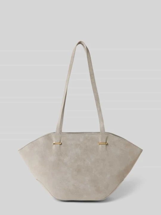 Zdjęcie produktu Torba shopper z materiału skóropodobnego model 'Rena' Seidenfelt Jasnoszary