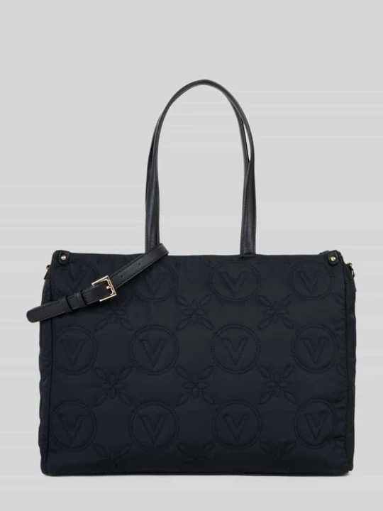 Zdjęcie produktu Torba shopper z mieszanki poliestru z wyhaftowanym logo VALENTINO BAGS Czarny