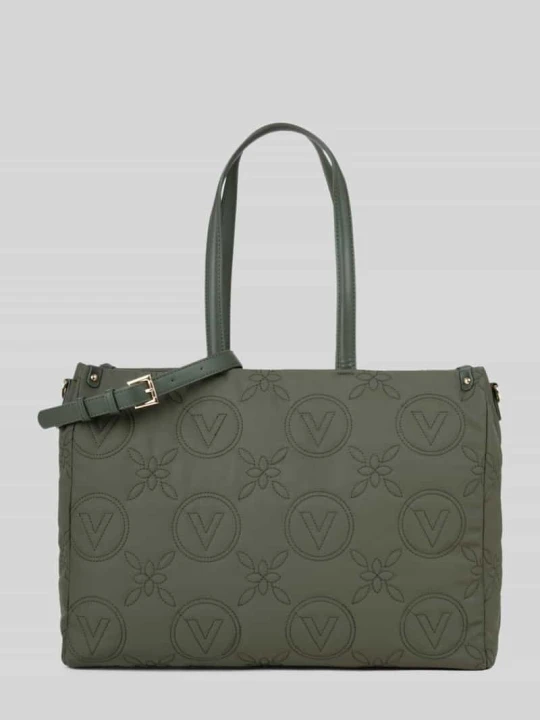 Zdjęcie produktu Torba shopper z mieszanki poliestru z wyhaftowanym logo VALENTINO BAGS Khaki