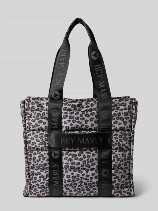 Zdjęcie produktu Torba shopper z nadruk z logo model 'Best Buddy' Hey Marly Średnioszary