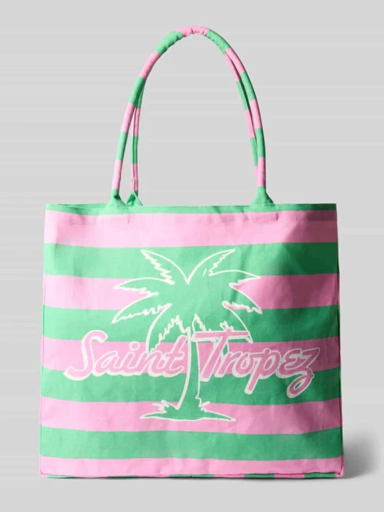 Zdjęcie produktu torba shopper z nadrukiem z logo i motywem milano italy Miętowy