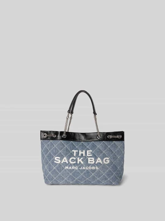 Zdjęcie produktu Torba shopper z nadrukiem z logo Marc Jacobs Jeansowy niebieski