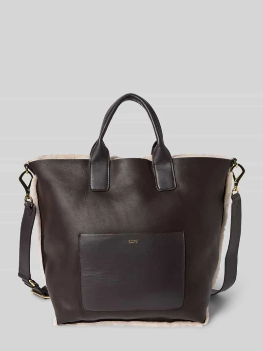 Zdjęcie produktu Torba shopper z nadrukiem z logo model „Raquel” Abro Ciemnobrązowy