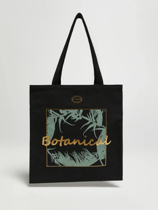 Zdjęcie produktu Torba shopper z napisem czarna Moodo
