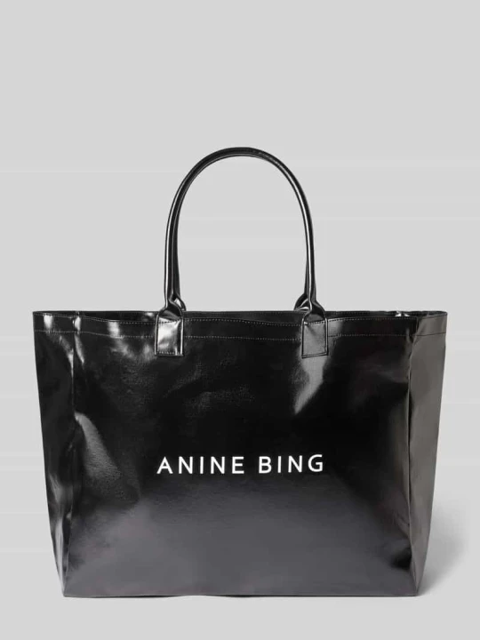 Zdjęcie produktu Torba shopper z napisem z logo Anine Bing Czarny