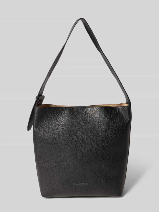 Zdjęcie produktu Torba shopper z naturalnej skóry bydlęcej model ‘ANINA’ Marc O'Polo Czarny