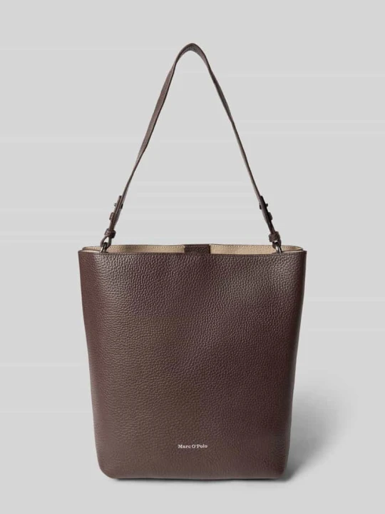 Zdjęcie produktu Torba shopper z naturalnej skóry bydlęcej model ‘BRINJA’ Marc O'Polo Ciemnobrązowy
