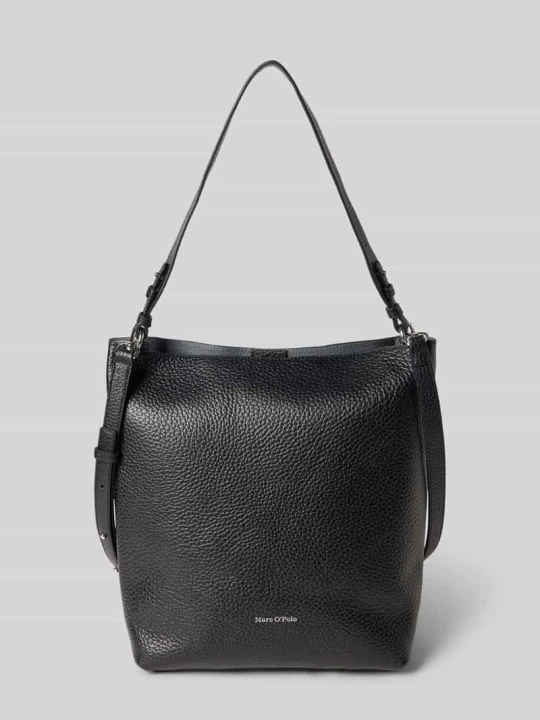Zdjęcie produktu Torba shopper z naturalnej skóry bydlęcej model ‘BRINJA’ Marc O'Polo Czarny
