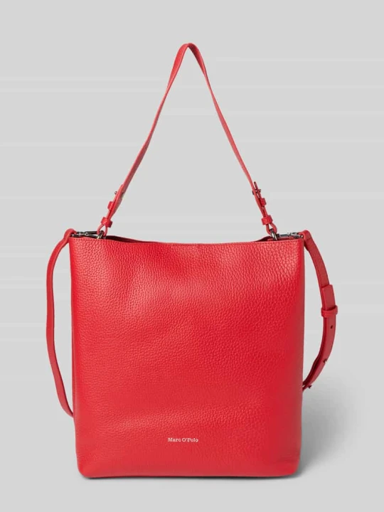 Zdjęcie produktu Torba shopper z naturalnej skóry bydlęcej model ‘BRINJA’ Marc O'Polo Czerwony