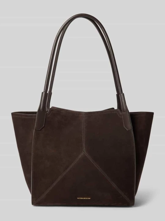 Zdjęcie produktu torba shopper z naturalnej skóry Victoria Beckham Bordowy