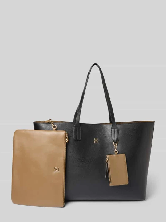 Zdjęcie produktu Torba shopper z odpinaną saszetką na monety model ‘ICON TOTE’ Tommy Hilfiger Czarny