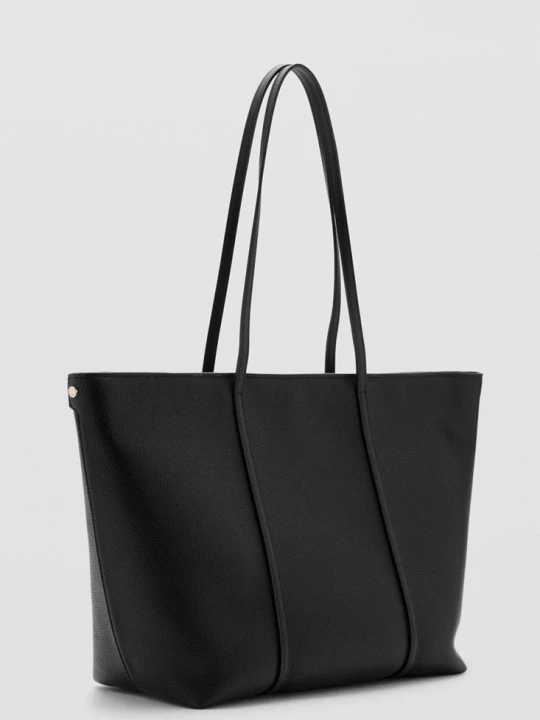 Zdjęcie produktu Torba shopper z podwójnym uchwytem czarny - Kobieta - Rozmiar uniwersalny - MANGO