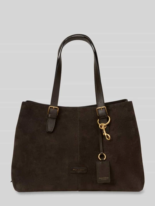 Zdjęcie produktu torba shopper z welurowej skóry bydlęcej Marc O'Polo Ciemnobrązowy