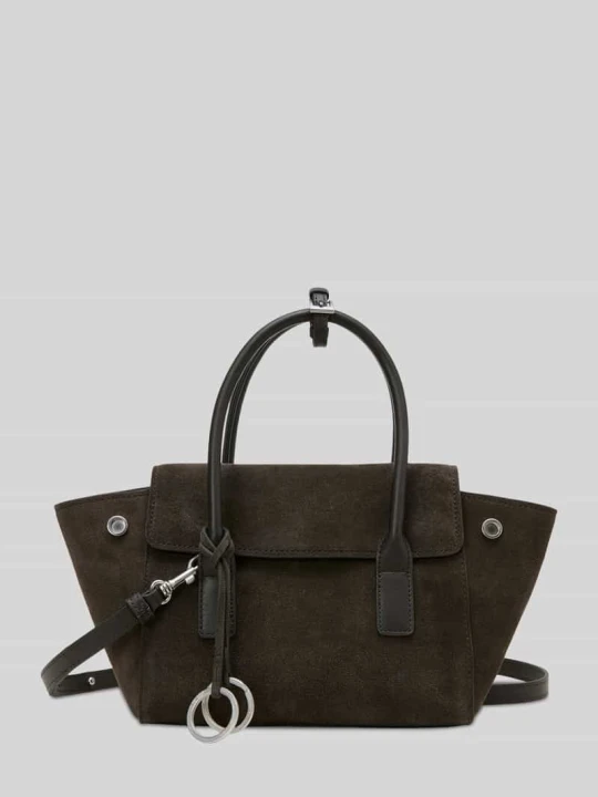 Zdjęcie produktu Torba shopper z welurowej skóry bydlęcej, zapięcie na karabińczyk Marc O'Polo Ciemnobrązowy