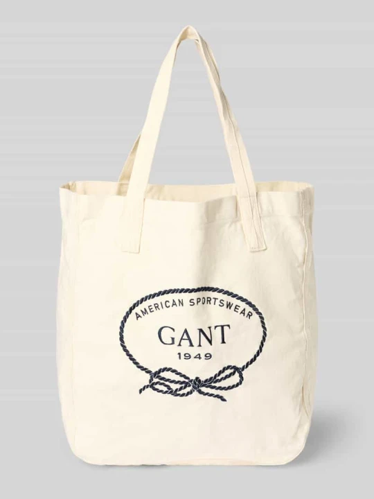 Zdjęcie produktu torba shopper z wyhaftowanym logo Gant Écru