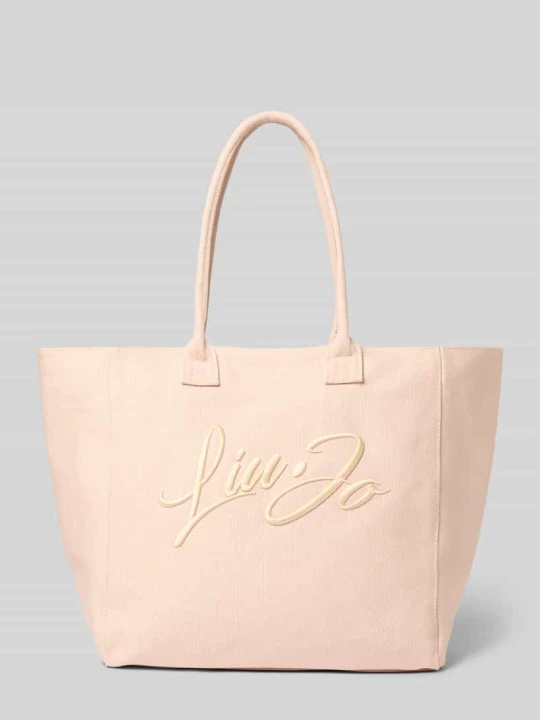 Zdjęcie produktu torba shopper z wyhaftowanym logo model 'PLENTIA' Liu Jo Różowy