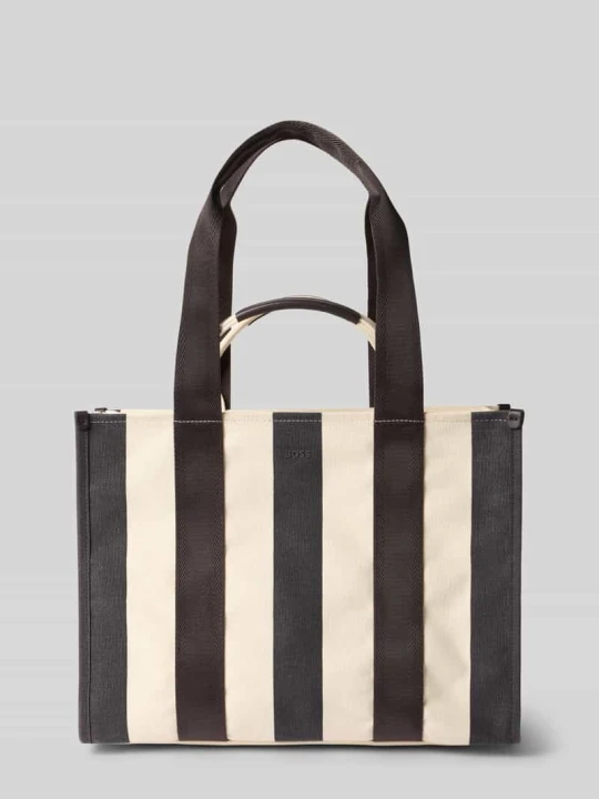 Zdjęcie produktu Torba shopper z wzorem w paski model 'SANDY TOTE ST' Boss Złamany biały
