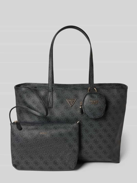 Zdjęcie produktu Torba shopper z wzorem z logo model 'ECO POWER PLAY II' Guess Antracytowy