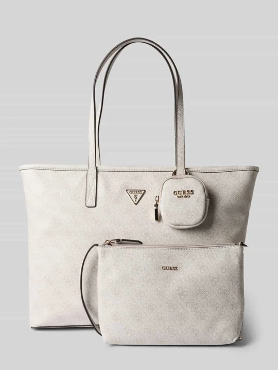 Zdjęcie produktu Torba shopper z wzorem z logo model 'ECO POWER PLAY II' Guess Biały