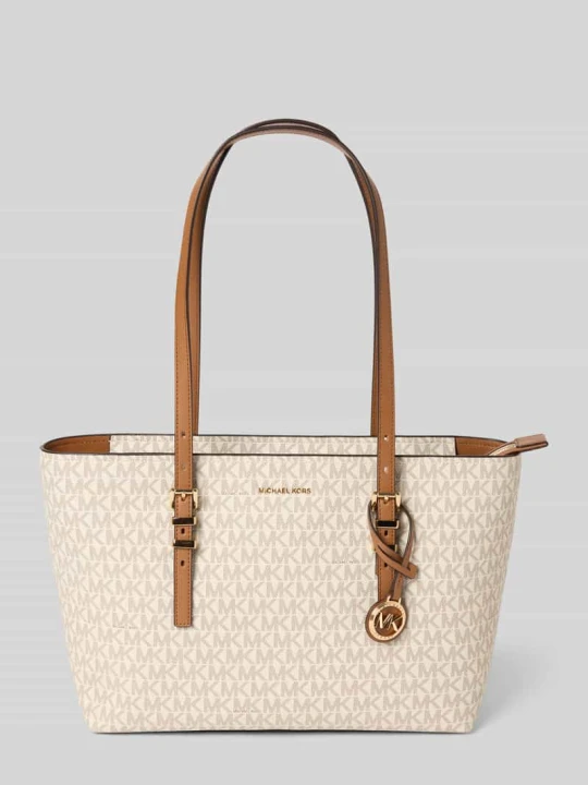 Zdjęcie produktu torba shopper z wzorem z logo model 'QUINN' Michael Kors Złamany biały