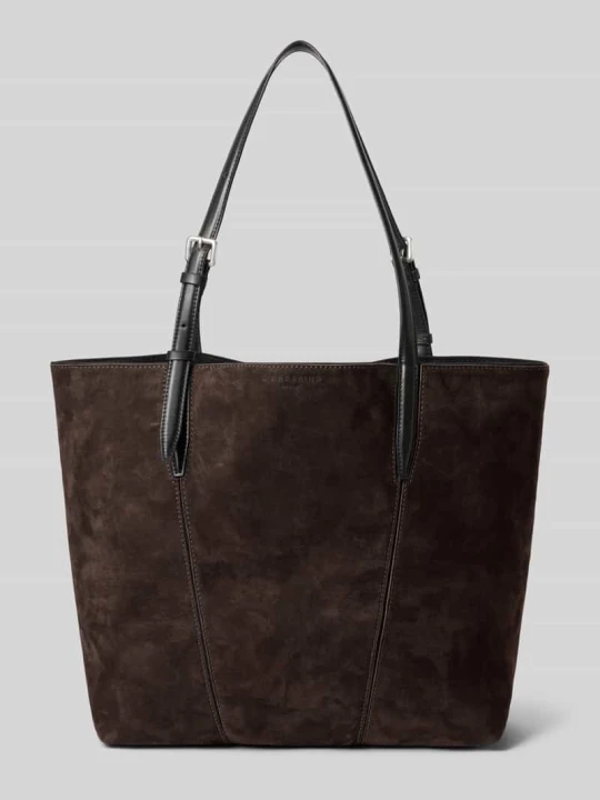 Zdjęcie produktu Torba shopper ze skóry z wytłoczonym logo model 'UNA' Liebeskind Ciemnobrązowy