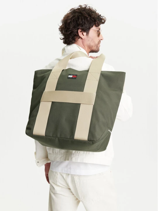 Zdjęcie produktu Torba Tommy Jeans Retro Cool Tote AM0AM13278 Khaki